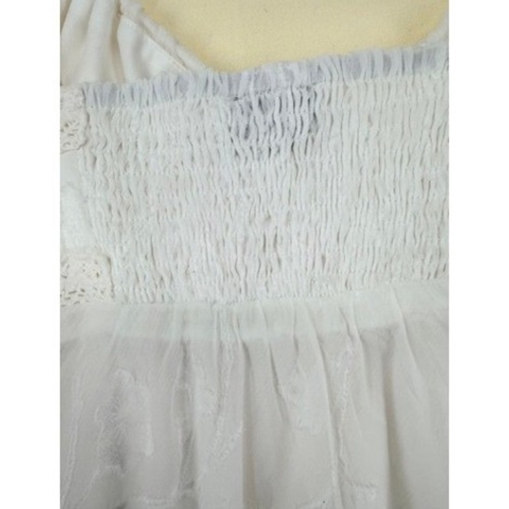 Princess Polly Floral Devore Lace Trim Mini Dress Size 8 White LIKE NEW - Picture 11 of 16